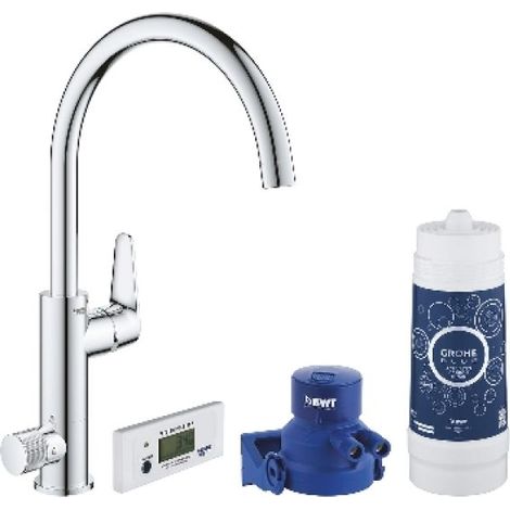 MISCELATORE PER LAVELLO BLUE PURE BAUCURVE CON SISTEMA FILTR. ACQUA Cromo
