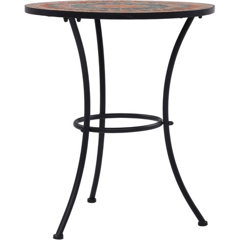 Table de jardin,Table de bistro mosaïque Orange/gris 60 cm Céramique CFW89961 (1/5)