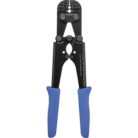 Mophorn Pinza Crimpatrice per Funi Metalliche 1,2-3,17 mm, Strumento con Marcature Metriche e Imperiali, Forza Regolabile, Ideale per Manicotti Ovali e Doppi in Alluminio e Rame (1/5)