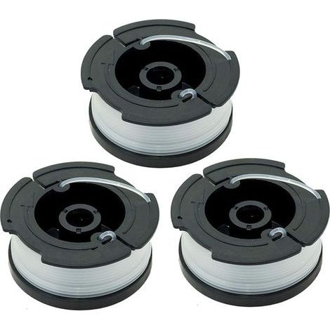 Bobine de 0,065" pour coupe-bordures BLACK+DECKER (bobine de remplacement à alimentation automatique), compatible avec BLACK+DECKER AF-100, lot de 3 (1/4)