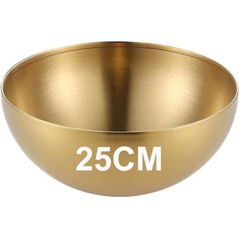 1 pièce bol doré 25 cm, acier inoxydable, résistant à la chaleur, idéal pour soupes coréennes, riz et cuisine quotidienne