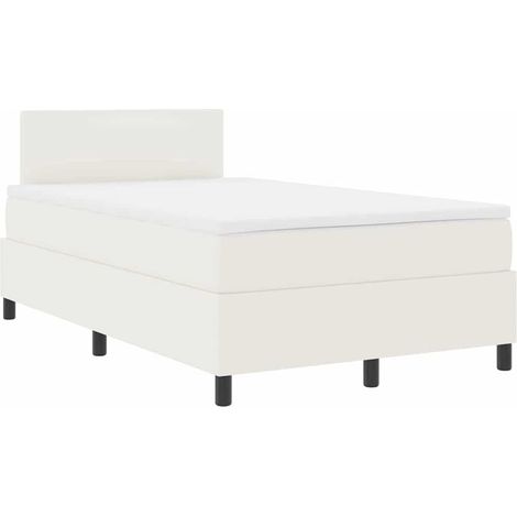 Box Spring Bed with Mattress Cream Small Double Corduroy Fabric vidaXL