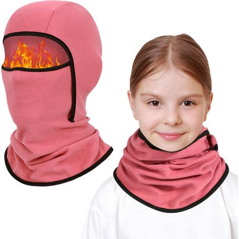 Kinder Sturmhaube Winter 6-14 Jahre, Winddicht Warm Skimaske mit Halswärmer, Fleece Gesichtsmaske für Jungen Mädchen (1/5)