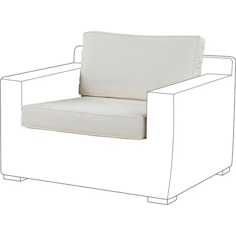 Conjunto de fundas de cojín de exterior para asiento y respaldo de sillón de tejido de poliéster blanco Ardea (1/5)