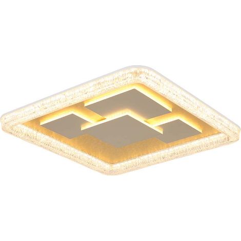LED Deckenleuchte Deckenlampe Wohnzimmerlampe Metall weiß goldfarben L 48,8 cm