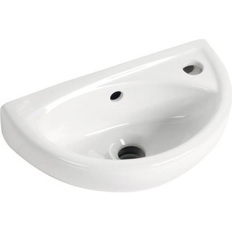 Gloss White 400mm Compact Ceramic Wall Hung Bathroom Cloakroom Basin Sink