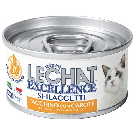 Monge Lechat Excellence Sfilaccetti Di Tacchino Con Carote - 24 Lattine Da 80g