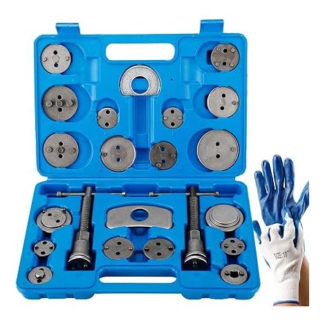 Coffret Repousse piston d'étriers de freins pour remplacement de disque Outil et adaptateurs, de mâchoire ou de plaquettes de frein Set de 22 pièces (1/5)