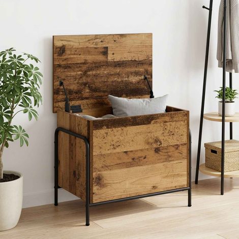 vidaXL Caja de Almacenamiento Madera envejecida 80 x 40 x 49,5 cm (1/5)