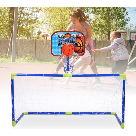 Système de mini-basketball/football pour intérieur et extérieur, panneau de basket, ballons, kit de jeu pour enfants (1/5)