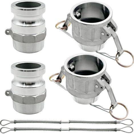 Stück Typ B, Typ F, Aluminium-Camlock-Kupplungen mit Nockennutverschraubung, Adapter (männlich und weiblich) mit NPT-Außengewinde und Schlauchhalterung mit Peitschenstopper