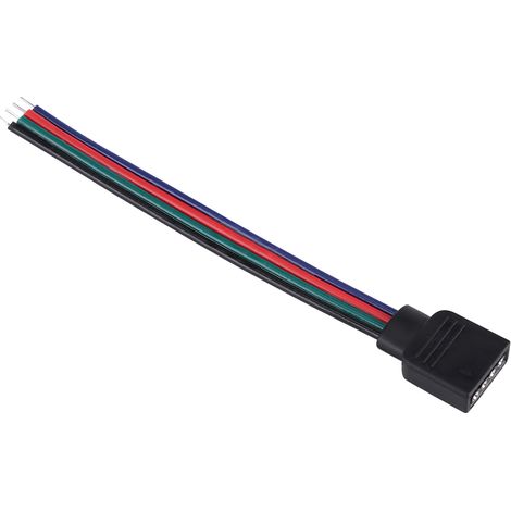 Lot de 20 connecteurs femelles à 4 broches pour rubans LED RGB 5050/3528/3014, longueur 10 cm. (1/5)