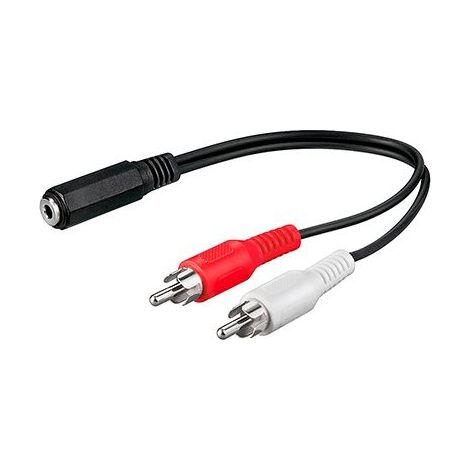 Goobay 50092 cable de audio 0,2 m 3,5mm 2 x RCA Negro, Rojo, Blanco