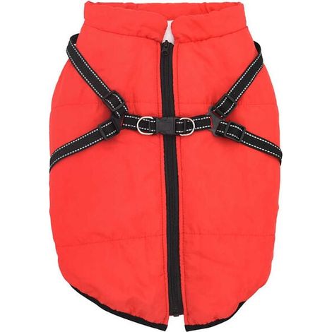 Veste pour chien avec sangle de poitrine réfléchissante et imperméable, taille L44