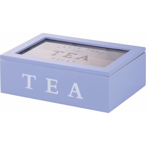 Scatola porta tè e tisane, 6 slot interni, colore lilla, Sibilla (1/5)