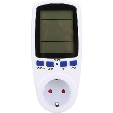 Moniteur D'Utilisation de L'éLectricité Du Compteur de Puissance, avec éCran LCD RéTro-éClairé, Avertissement de Surcharge Watt Volt AmpèRemèTre pour Maison Prise EuropéEnne (1/5)