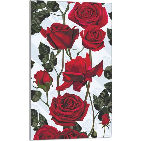 TABLA DE CORTAR DE VIDRIO 30x52 Rosas (1/5)