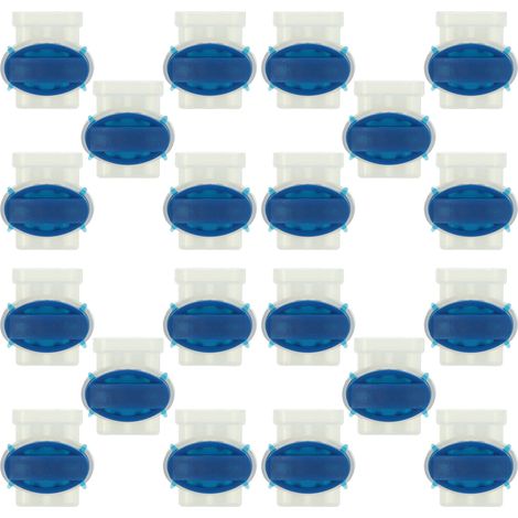 vhbw 20x Kabelverbinder für Begrenzungskabel kompatibel mit Bosch Indego 350 Mähroboter - Kabelklemmen, Wasserdicht Blau, Transparent