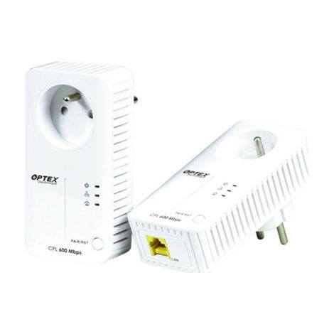 Pack 2 Prises Adaptateurs CPL 600 MBPS PLUG Internet - signal réseau WPS, WLAN, RJ45