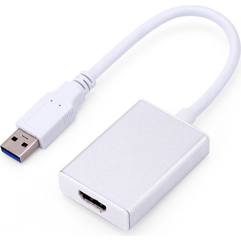 Câble convertisseur USB 3.0 vers HDMI, adaptateur graphique pour PC HD 1080p (blanc) (1/5)