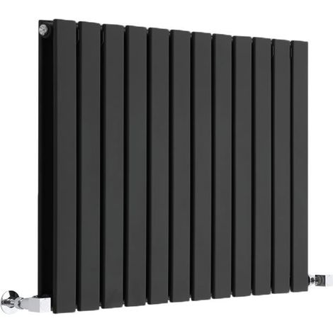 Milano Alpha Black Horizontal Double Flat Panel Radiator - 635mm x 840mm