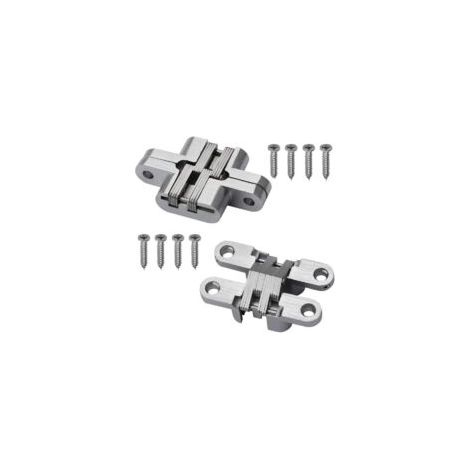 Bisagras invisibles de zinc de 180° para puertas plegables de muebles de 70 mm - Crezuo