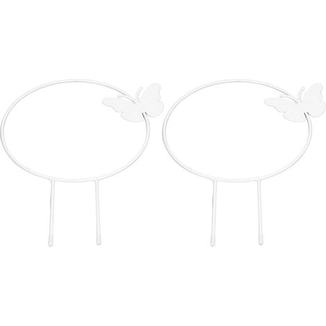 Lot de 2 treillis à grimper papillon pour jardin, magnifiques treillis en fer pour plantes grimpantes décoratives en pot, fleurs rondes (1/5)
