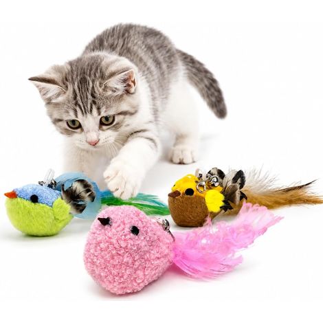Jouets Oiseaux au Matatabi pour Chat, Lot de 3 avec Plumes (1/5)