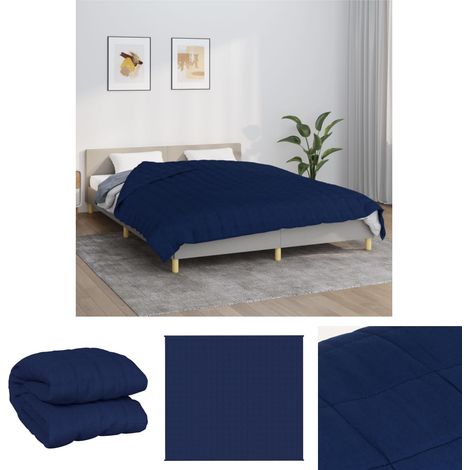 The Living Store Gewichtsdecke Blau 200x220 cm 9 kg Stoff - Decken (1/5)