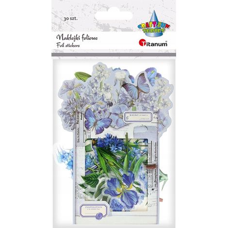Adesivi in lamina con fiori blu, 30 pezzi (1/2)