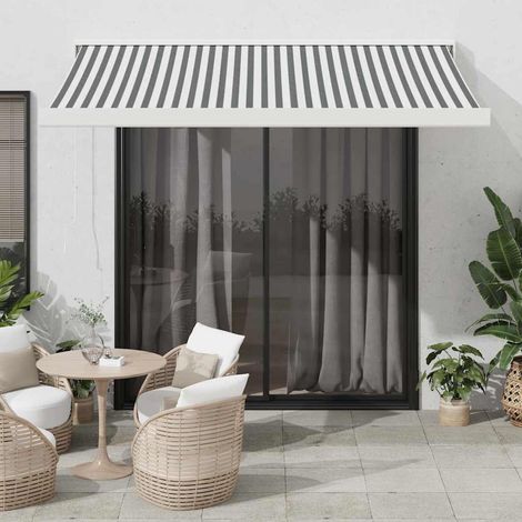 Toldo retráctil aluminio y tela antracita y 3,5x2,5 m