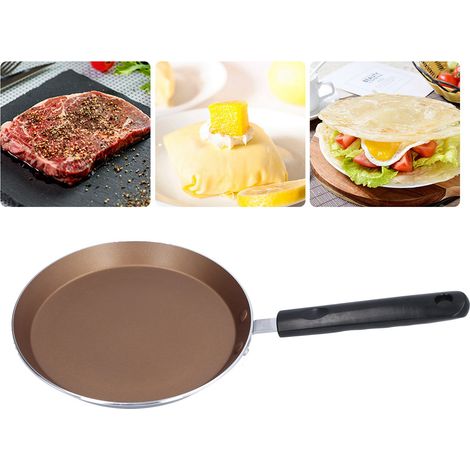 Crêpière antiadhésive de 15 cm, poêle à frire en pierre Maifan, compatible avec les plaques à induction, couleur or. (1/5)