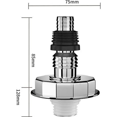 (straight)Washing Machine Floor Drain Joint Double Purpose Pipe Connector Dishwasher Universal Hose Adapter Disposer Trap Tool (1/4)