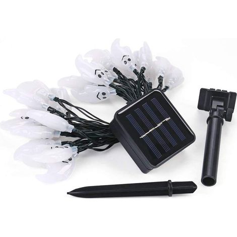 Guirlande lumineuse solaire à 6,5m 30 LED pour jardin, terrasse, maison, extérieur, Halloween, décoration de vacances (coloré) (1/5)