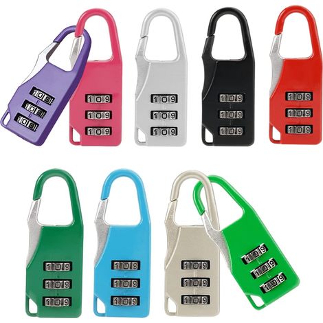 Lot de 9 cadenas numériques à 3 chiffres - Petit cadenas pour l'école, la salle de sport, les abris extérieurs et les valises de voyage (1/5)