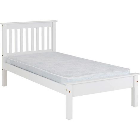 Monaco 3 Feet Bed Low Foot End - L204 x W102.5 x H102.5 cm - White (1/5)