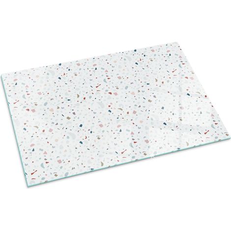 Kaminofen Glasplatte Funkenschutz Kaminplatte Kaminglas Ofenglas gehärtetem Glas mit Motiv Muster mit kleinen Formen 100x70 cm