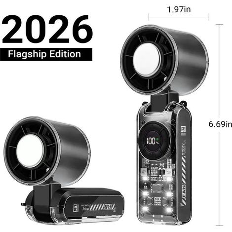 Ventilatore turbo portatile per frigorifero – Batteria da 3600 mAh, silenzioso, lunga autonomia, design compatto ed ergonomico (1/4)