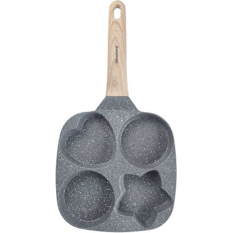 Poêle en marbre 4 en 1 pour crêpes, œufs et beignets, 18 cm, GRIS, KLAUSBERG KB-7808