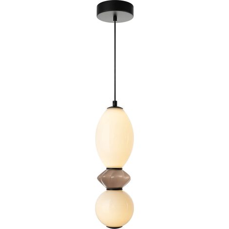 Suspension BALOS verre céramique LED 12W Italux noir (1/2)