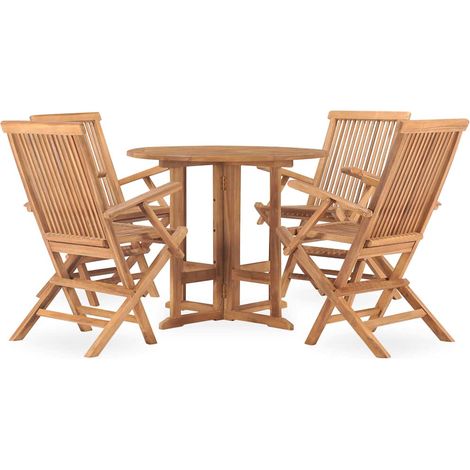 Maison Exclusive - Set de comedor de jardín plegable 5 pzas mader (1/5)