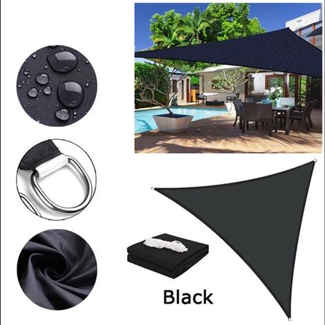 Vela ombreggiante triangolare 3x3x3 m impermeabile con protezione UV – nera per giardino, patio, piscina e balcone (1/5)
