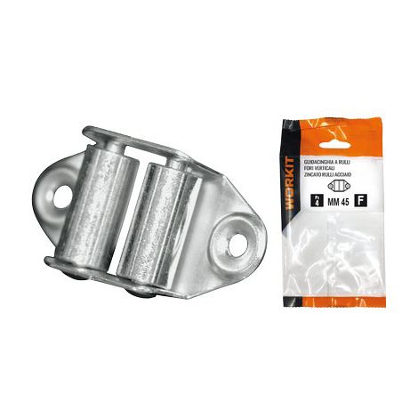 Guidacinghia a Rulli Fori Verticali Self Workit Zincato H 45 mm 2 Pezzi