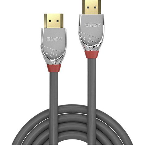 Câble de raccordement LINDY HDMI Fiche mâle HDMI-A, Fiche mâle HDMI-A 2.00 m gris 37872 4K UHD Câble HDMI (1/3)