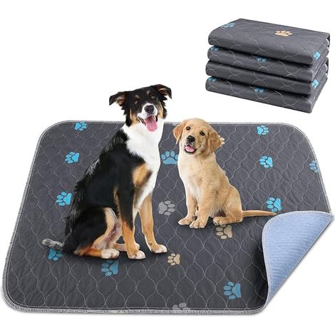 Dog Set of Washable Absorbent Mats for Dogs 80 x 90 cm Non-Slip Leak-Proof Reusable Dog Cat Potty Pad for Home Car and Travel