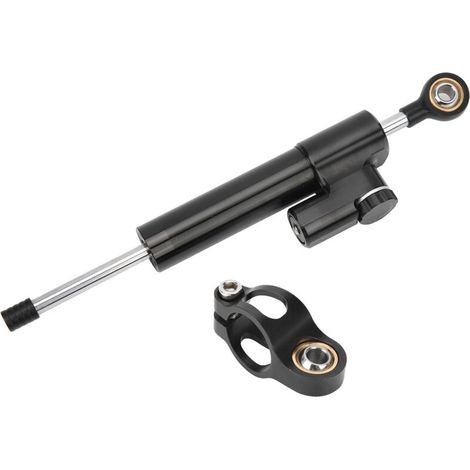 Steering damper kit, 256 mm / 10.1 inch CNC motorcycle steering damper Black for motorcycles over 600 cc. (1/5)