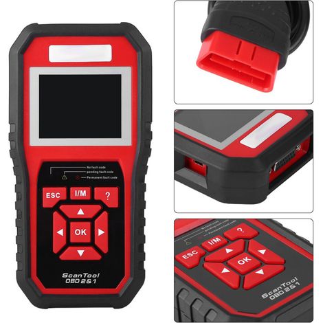 Geeignet für den Kfz-Diagnosescanner KW850 OBDII/EOBD mit 20 cm schwarzem/rotem Bildschirm