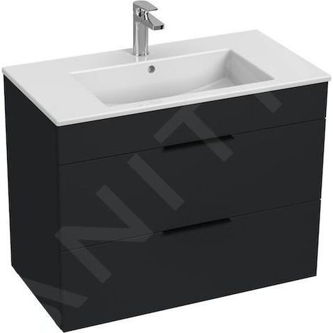Jika Cube - Meuble avec lavabo 80x43x61 cm, anthracite mat H4537621763521 (1/2)