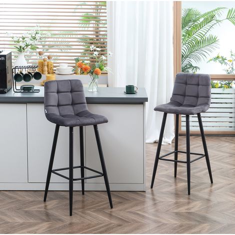 sedia sala da pranzo 42x47x105 cm velluto grigio OKMYHOME (1/4)
