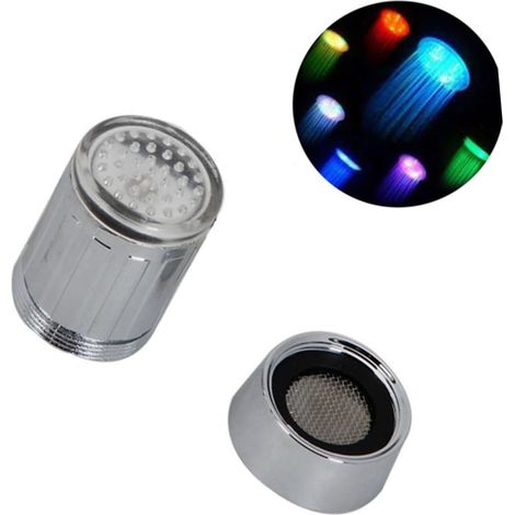 CCYKXARobinet Led À 7 Couleurs Pour Cuisine Et Salle De Bain Embout Lumineux Avec Aérateur Intégré Installation Facile Résistant Corrosion Cascade Lumineuse (1/5)